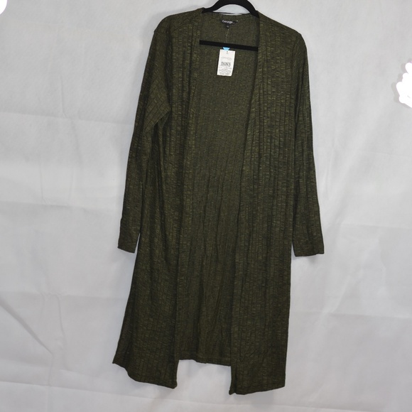 Green Knit Ribbed Long Sweater SZ L NWT George - Picture 2 of 4